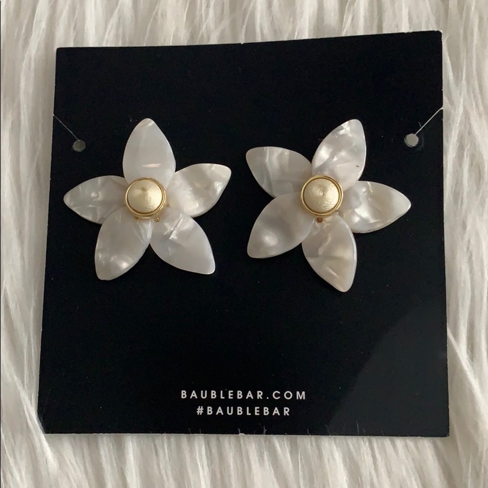 Baublebar white flower earrings